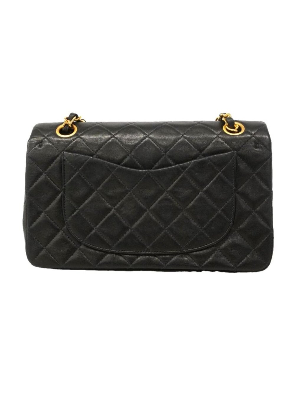 Chanel Shoulder Bag Quilted Lambskin Black Gold - Picture 13 of 13